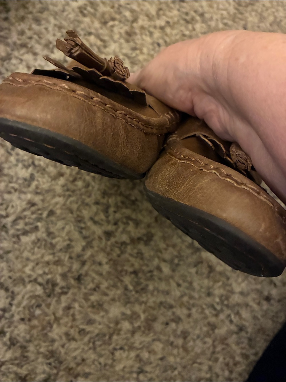 Born Brown Leather Tassel Moccasin Loafers - Picture 3 of 6
